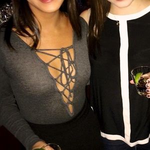 Lulu’s Tie Up Body Suit Size XS